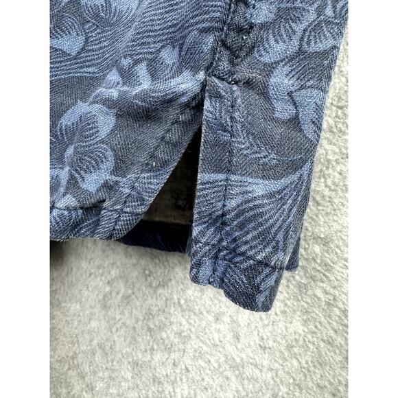 Vintage Silk Circa 1969 Button Down Men's XL Blue Short Sleeve Hawaiian Linen - Picture 10 of 11
